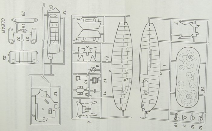 A diagram of the parts included in the kit